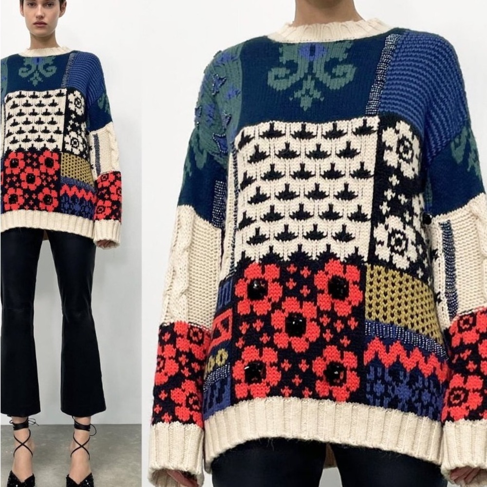 Colorful Patchwork Sweater
